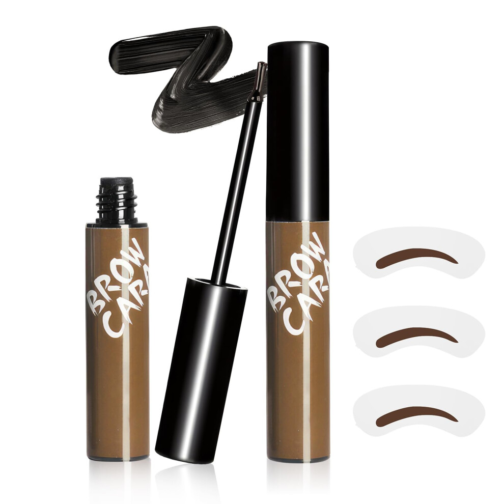Eyebrow Gel Brow Tint Kit with Stencils, Long Lasting Waterproof Peel Off Natural Finish