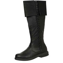Medieval Leather Boots Men's Riding Ankle Boots Vintage Steampunk Knight Cosplay Black 9.5 UK