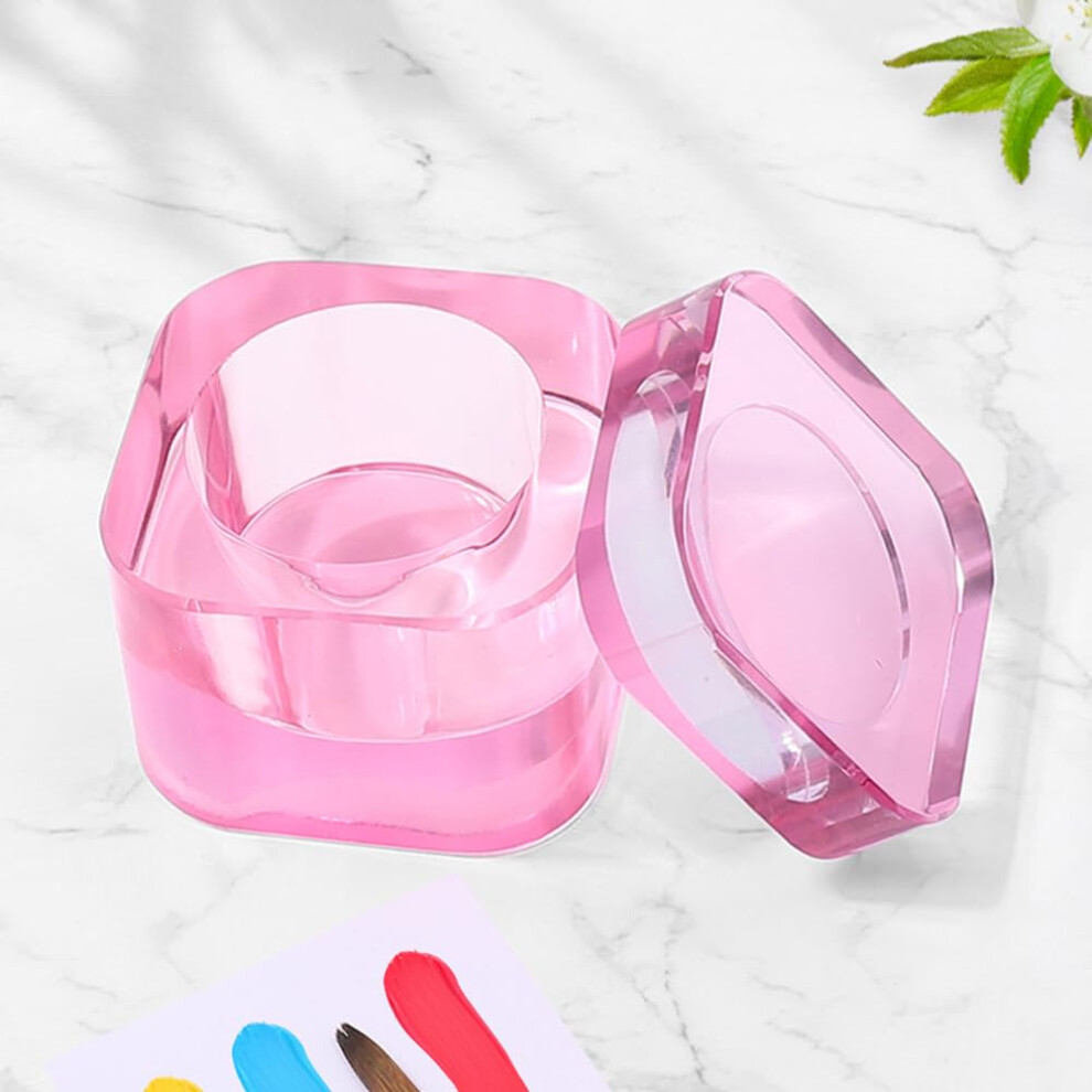 Glass Nail Powder Holder with Lid, Clear Crystal Dappen Dish for Acrylic Nail Liquid Mixing Jar