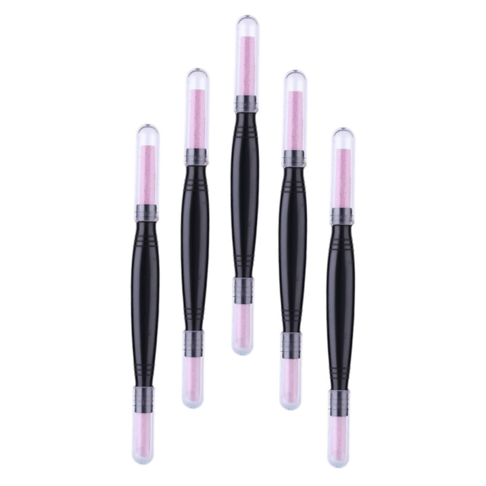 5pcs DoubleHeaded Cuticle Remover Pen with Pumice Tip for Natural Nails Manicure Pedicure Set