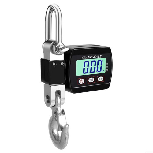500kg Digital Hanging Scale with Accurate Sensor, LCD Display, Unit Conversion, Orange Black