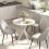 Homcom (White) HOMCOM 80cm Round Dining Table, Industrial Kitchen Table with Steel Legs 8