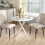 Homcom (White) HOMCOM 80cm Round Dining Table, Industrial Kitchen Table with Steel Legs 1