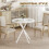 Homcom (White) HOMCOM 80cm Round Dining Table, Industrial Kitchen Table with Steel Legs 5