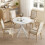 Homcom (White) HOMCOM 80cm Round Dining Table, Industrial Kitchen Table with Steel Legs 7
