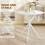 Homcom (White) HOMCOM 80cm Round Dining Table, Industrial Kitchen Table with Steel Legs 6