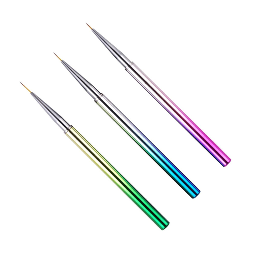 3pcs Fine Tip Nail Art Brush Set with Ultra Thin Precision Tip for Professional Nail Design