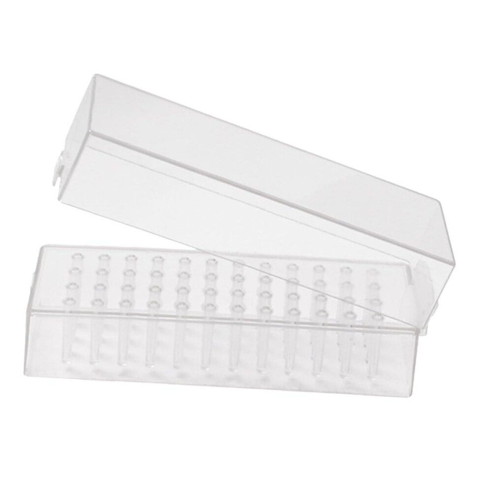 Nail Drill Bit Holder Case for Manicure Tools with Visible Slots and Organized Storage Box