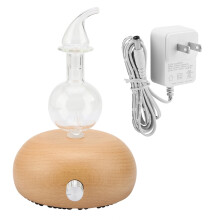 Difusor elegante de madeira e vidro premium, design moderno para aromaterapia em casa ou no escritório, volume de pulverização ajustável, base