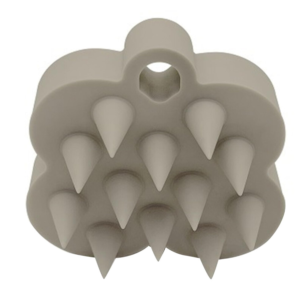 Gray Scalp Massage Brush With Gentle Silicone Bristles For Deep Cleansing And Hair Growth