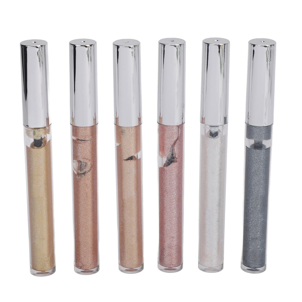 6 Colors Shimmering Liquid Eyeshadow and Metallic Lipstick Set with Holographic Glitter Finish