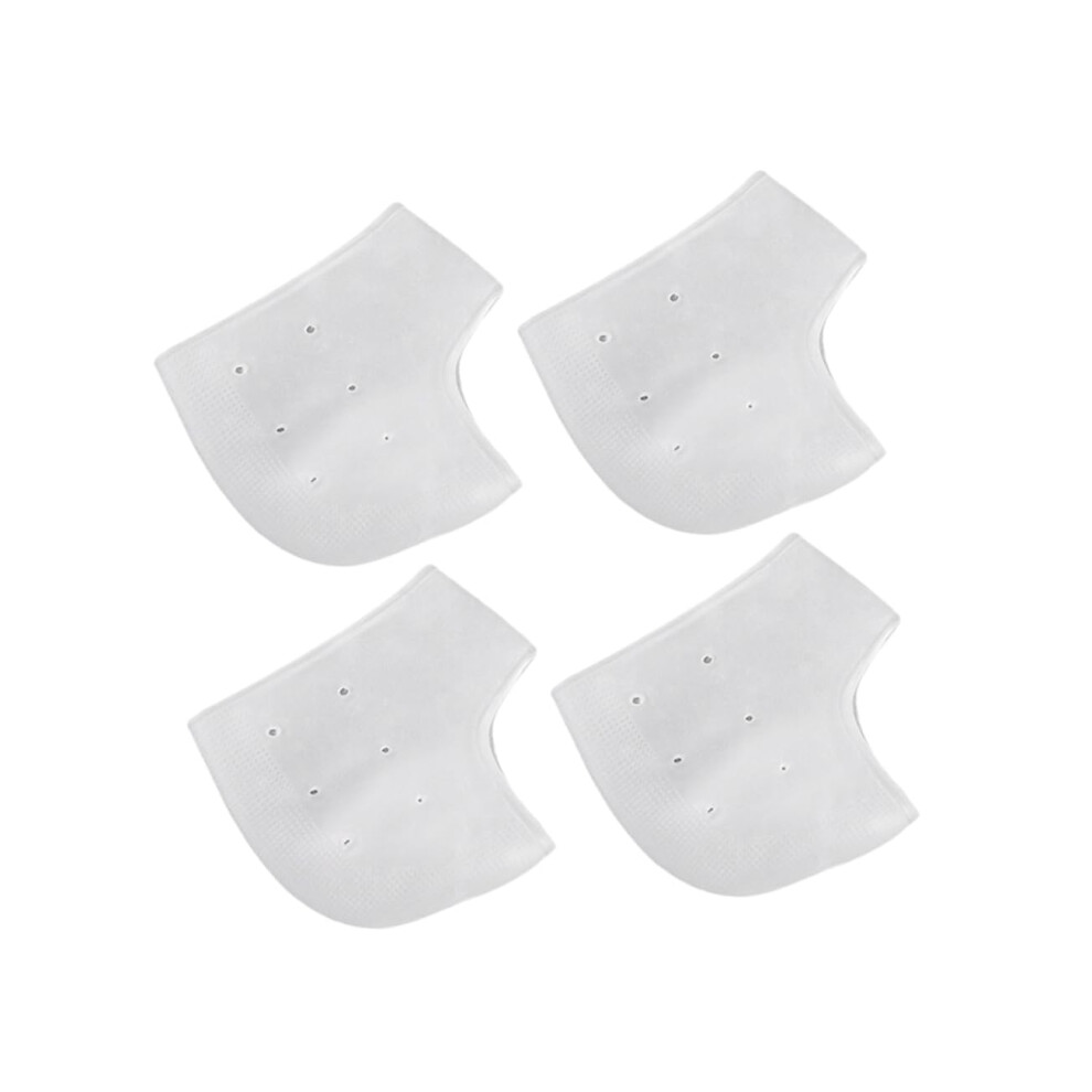 Heel Protector Sleeves 2 Pairs Moisturizing Silicone Gel Heel Socks for Cracked Dry Feet Relief