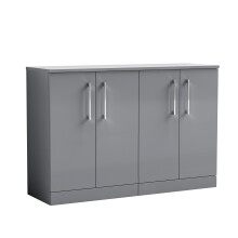 Balterley Level Modern Bathroom 2 Door Floor Standing Vanity Unit with Laminate Worktop & Handles, Satin Grey, 1205 mm