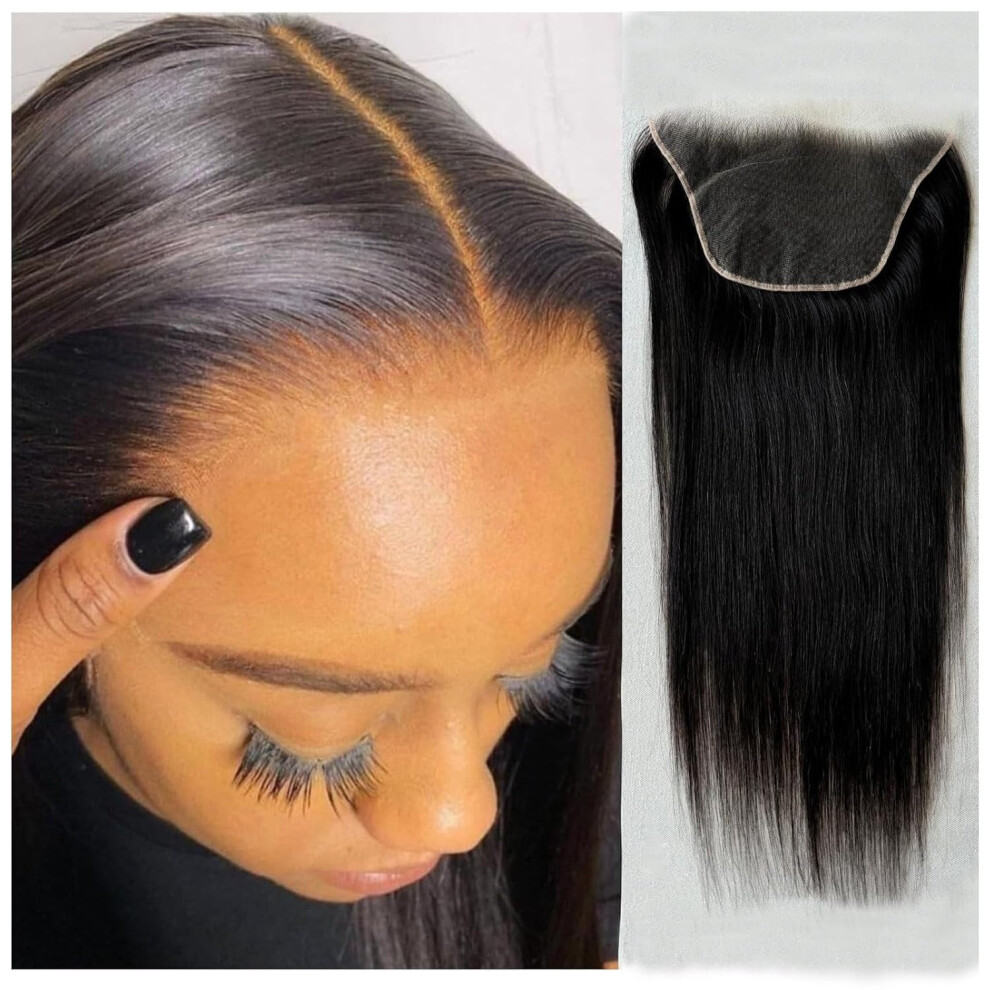 Unisex 9X6 Hd Lace Closure 20 Inch Brazilian Virgin Hair Preplucked Bleached Knots Ultrainvisible Hairline