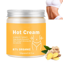 Ginger Slimming Cream for Belly Waist Thighs, Heat Therapy Fat Burning and Firming Body Lotion 100g