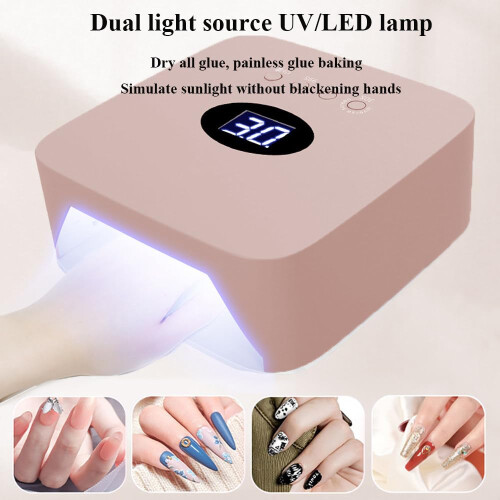 54W Wireless Rechargeable UV LED Nail Lamp with Smart Sensor, Dual Light, Timer, Removable Base 2