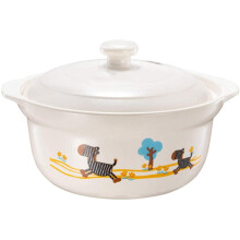 Ceramic Casserole Clay Cooking Pot with Lid, 2.1L Temperature Resistant for Stew Soup