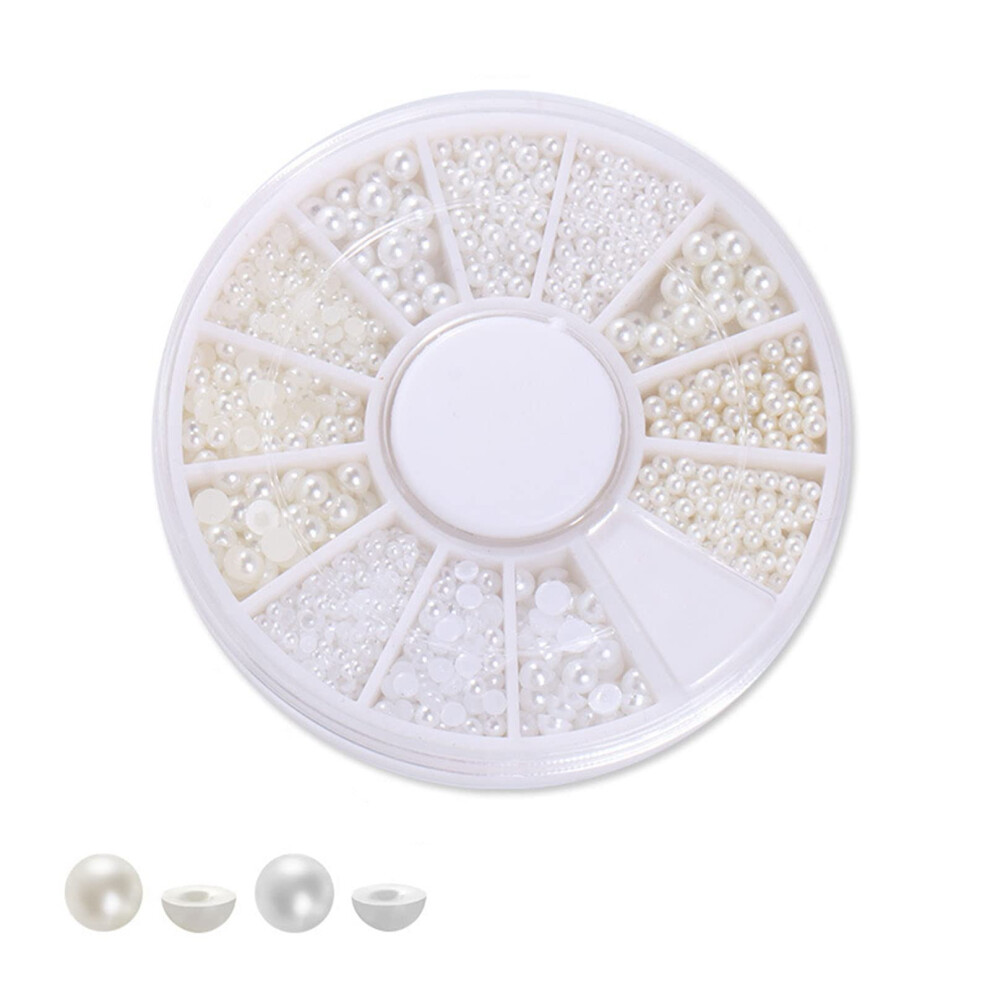 Nail Art Pearls Half Round Flatback Beads for Acrylic and Gel Nails DIY Professional Designs