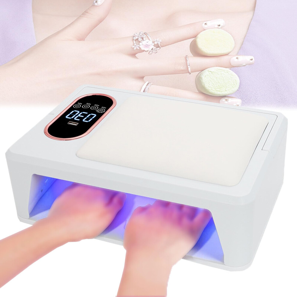 White 288W Uv Led Nail Lamp For Gel Polish With Lcd Display, Fast Even Curing, 4 Timer Modes,