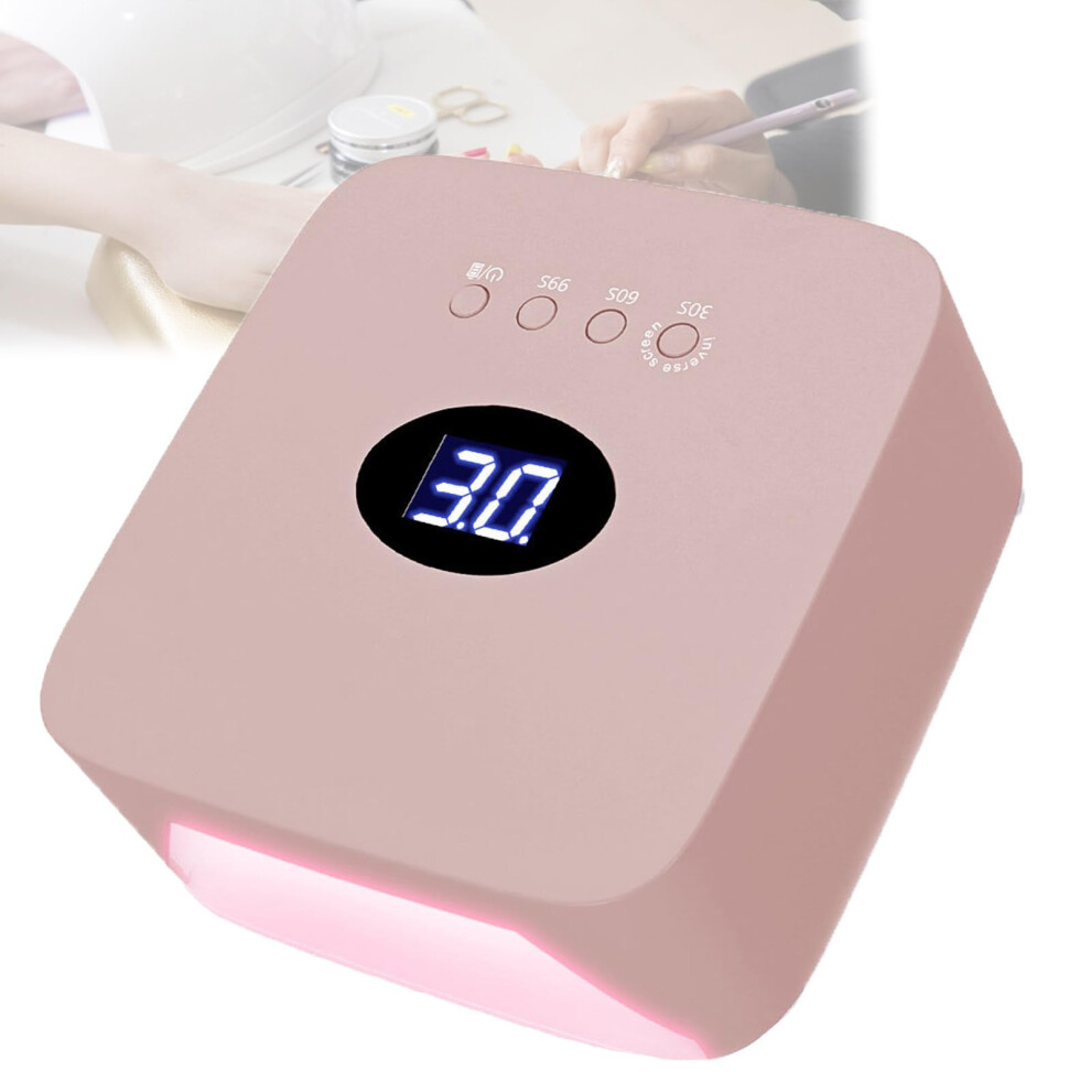 Red 54W Wireless Rechargeable Uv Led Nail Lamp With Timer And Sensor For Fast Even Curing,