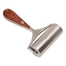Leather Press Roller Stainless Steel with Wooden Handle for DIY Crafts 12 inch