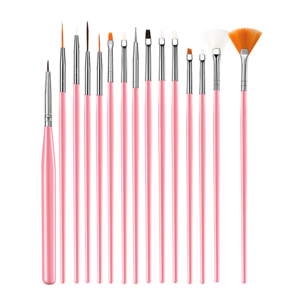 15PCS Professional Nail Art Brush and Dotting Tool Set for Precise Gel and Polish Designs