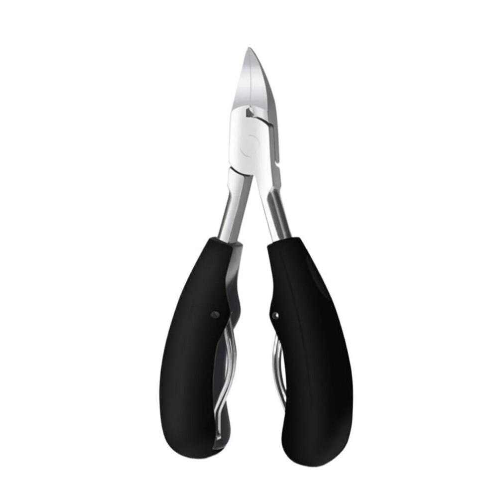 Professional Stainless Steel Cuticle Nippers Set of 4 Black Nail Clippers for Precise Manicure Pedicure