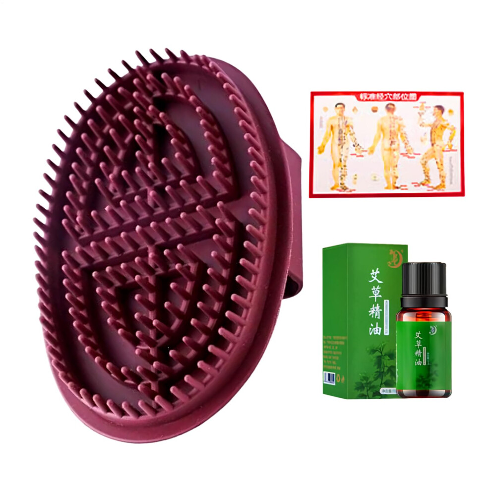 Massage Brush Handheld Muscle Massager with Oil Infusion for Scalp Care and Deep Muscle Relaxation