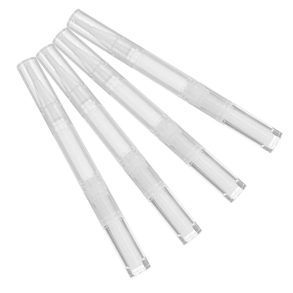 White 4Pcs 3Ml Refillable Nail Oil Pens With Precision Brush For Nail Care And Cosmetics,
