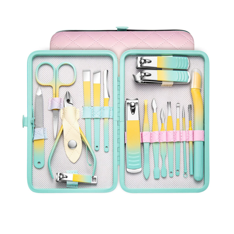 Haipink Carbon Steel Manicure Pedicure Kit with RustResistant Tools and Compact Travel Pouch