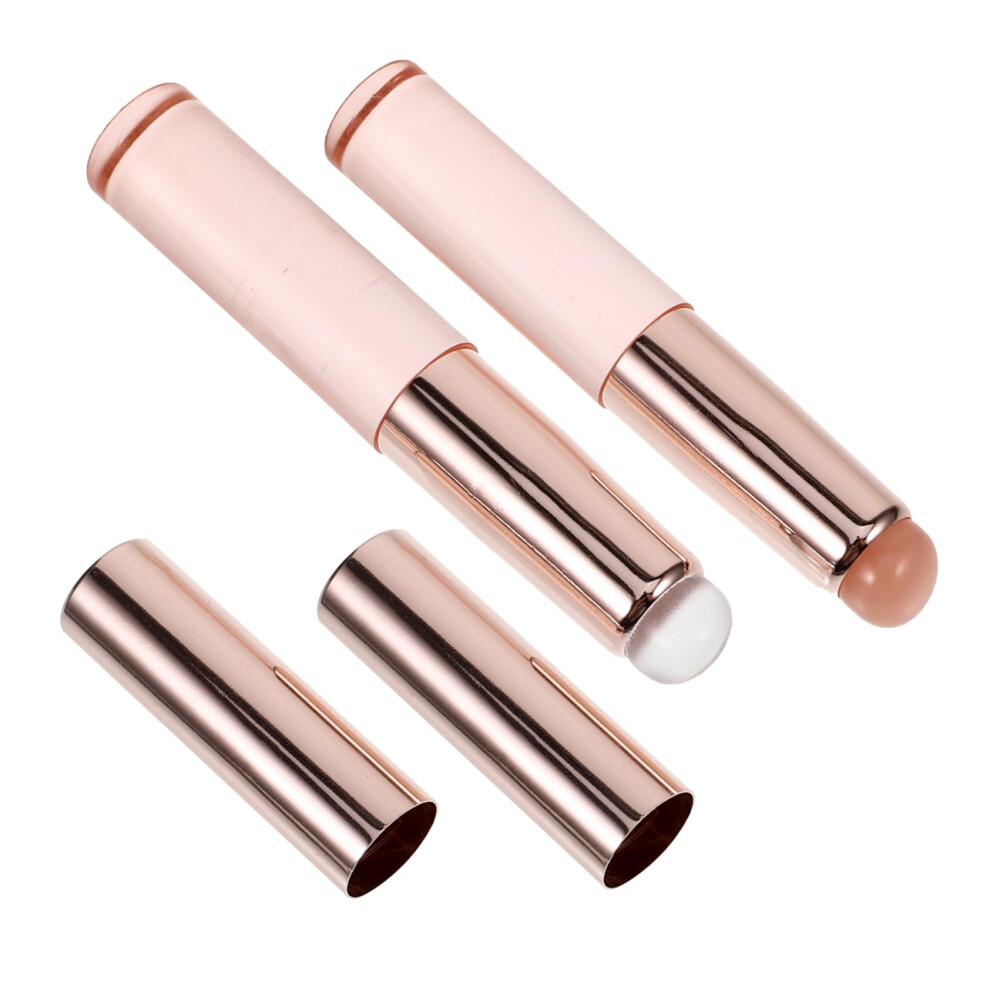 Nail Art Brush and Silicone Nail Pen Set 4pcs with Gentle Tips for Precise Powder and Stamping Effects
