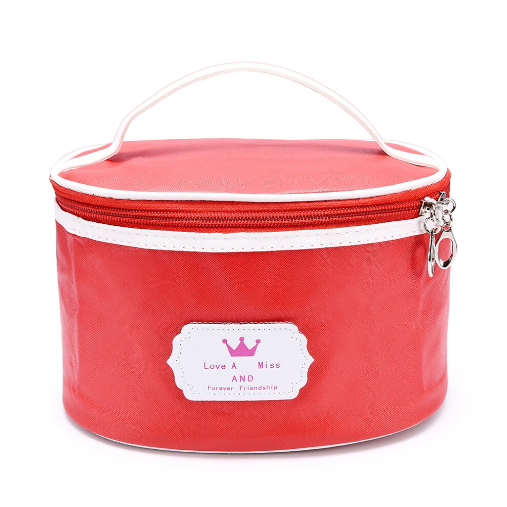 Red Felt Purse Organizer, Waterproof Makeup Bag, Pu Leather Cosmetic Organizer, Portable Toiletry Pouch, Bag Organizer Insert, Simple &