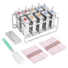 Dishwasher Safe Popsicle Molds, Bpa-Free Ice Pop Maker Can Make 10 Pieces Ice Pops, Easy To Use And Clean, Durable For Long Time Use, Multipack