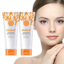 Orange Face and Body Scrub Gel 2 in 1 Exfoliating Moisturizer Pack of 2 Travel Size 50g