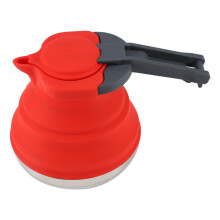 Silicon Foldable Cups, Camping Coffee Pot For Hiking, Red, Portable Collapsible Camping Kettle, Outdoor Sports Event Accessories, Heat And Cold