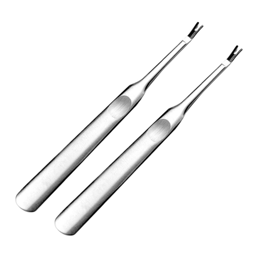 Cuticle Remover Stainless Steel DualEnd Nail Care Tool with Buffer for Manicure Pedicure