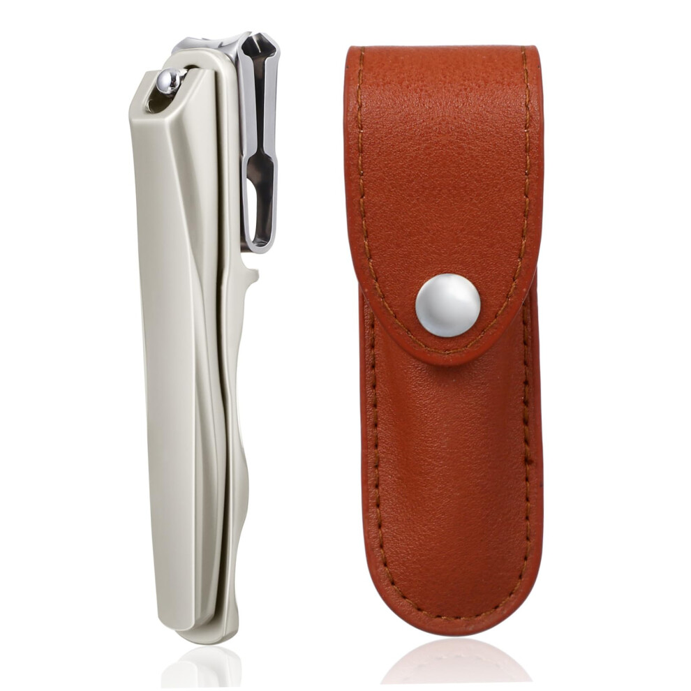 Nail Clippers with 360 Rotating Head, BuiltIn File, Ergonomic Long Handle for Thick Toenails