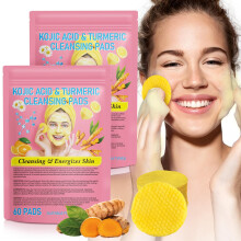 Turmeric Face Pads 120PCS for Dark Spots and Oily Skin Exfoliation Deep Oil Removal Skincare
