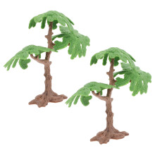 4Pcs Durable Plastic Ginkgo Trees for Model Train and Miniature Crafts