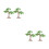 4Pcs Durable Plastic Ginkgo Trees for Model Train and Miniature Crafts 9