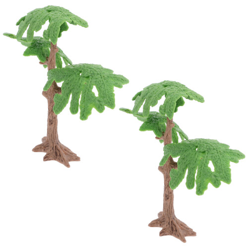 4Pcs Durable Plastic Ginkgo Trees for Model Train and Miniature Crafts 1