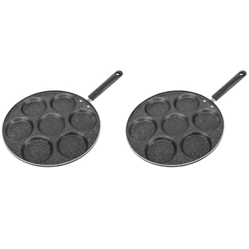 2Pcs Energy-Saving Nonstick Frying Pan Black Omelette Pancake Tool 2