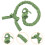 2Pcs Green Polyester Horse Tail Holder Extension for Protection 10