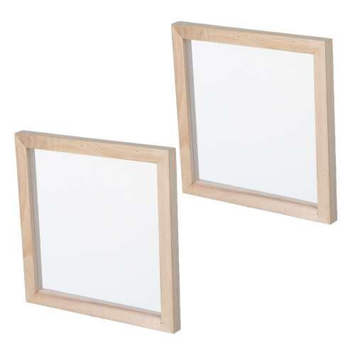 4Pcs Natural Wood Paper Craft Frames for Educational DIY Fun 2