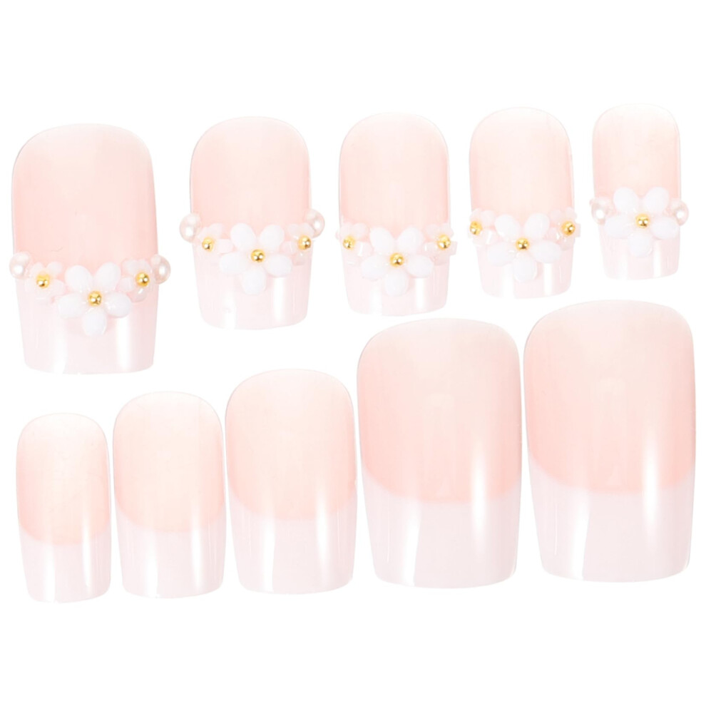 Press On Nails for Women French Manicure with Stylish Patterns and Multiple Size Options