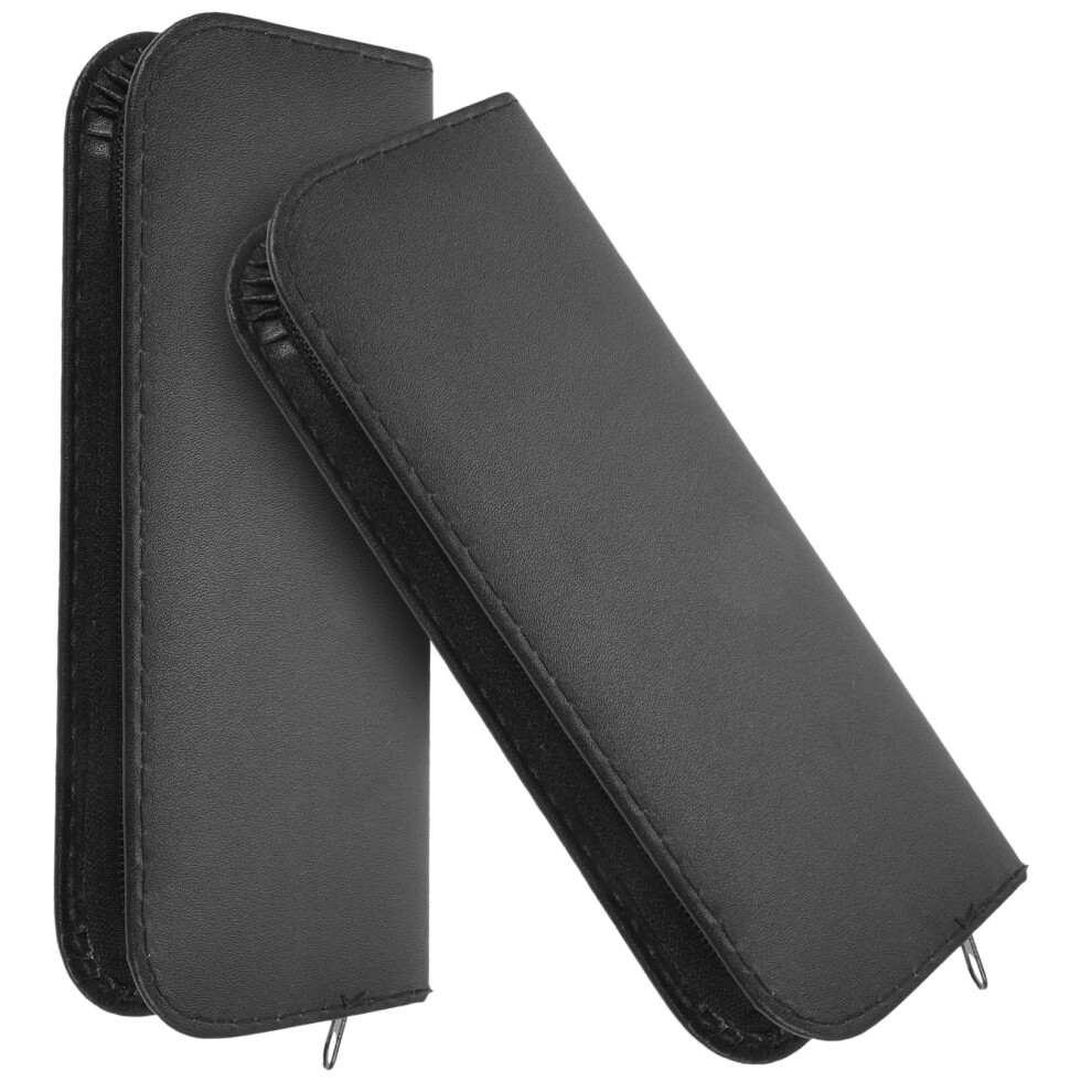 Hairdressing Scissor Case 2pcs Leather Barber Scissor Holder with Shockproof Protection and Zipper