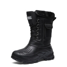 Men's Waterproof Winter Snow Boots Insulated Warm NonSlip Outdoor Fishing Work Shoes Black 8.5 UK