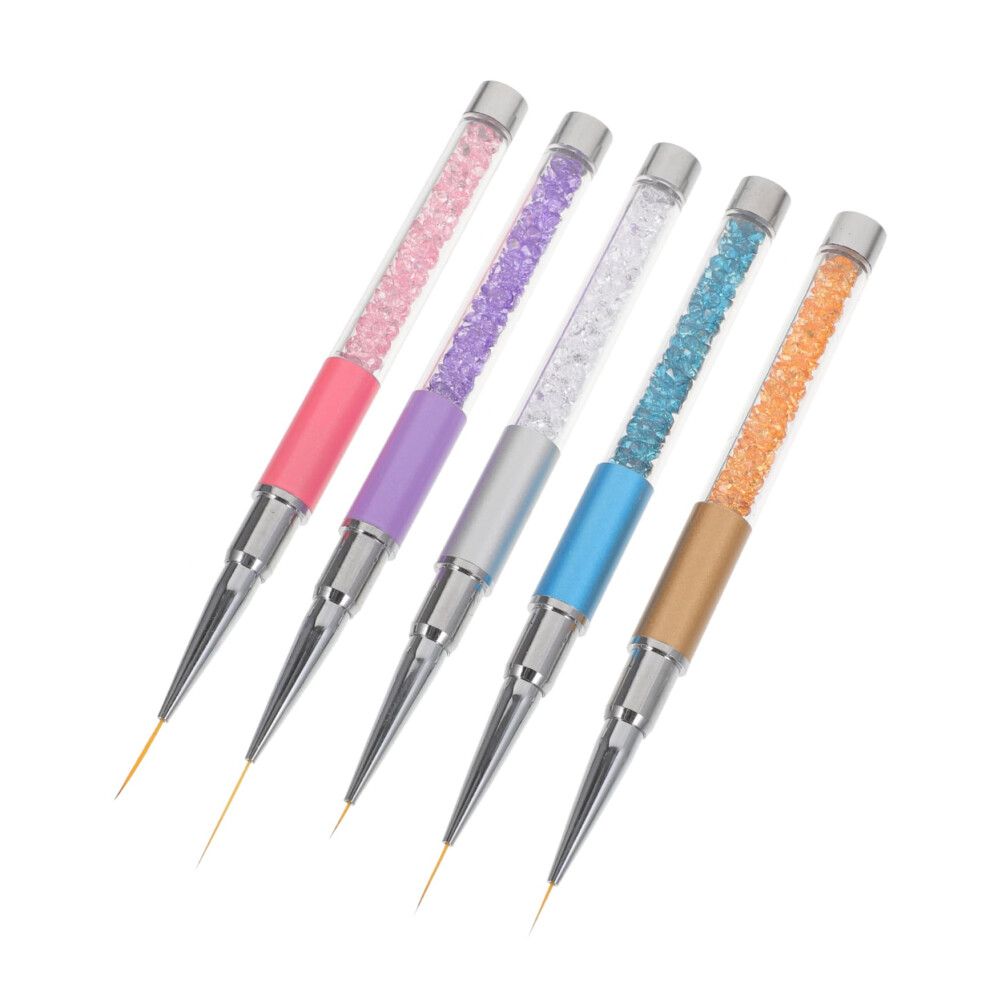 5pcs Nail Art Pen Set for Gel Polish, Fine Tip Manicure Drawing Liner for Salon and DIY