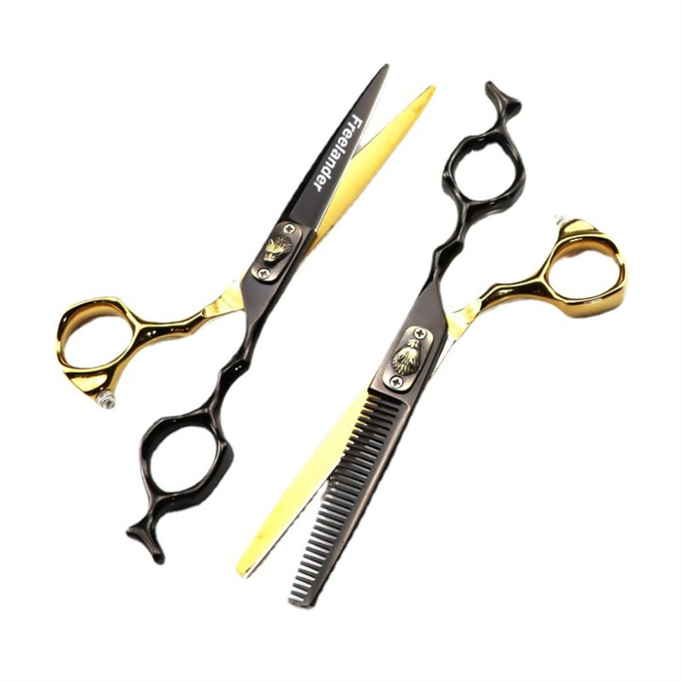 6.0 Inch Professional Hair Cutting Scissors Set with Thinning Shears for Barber Salon 440C Steel