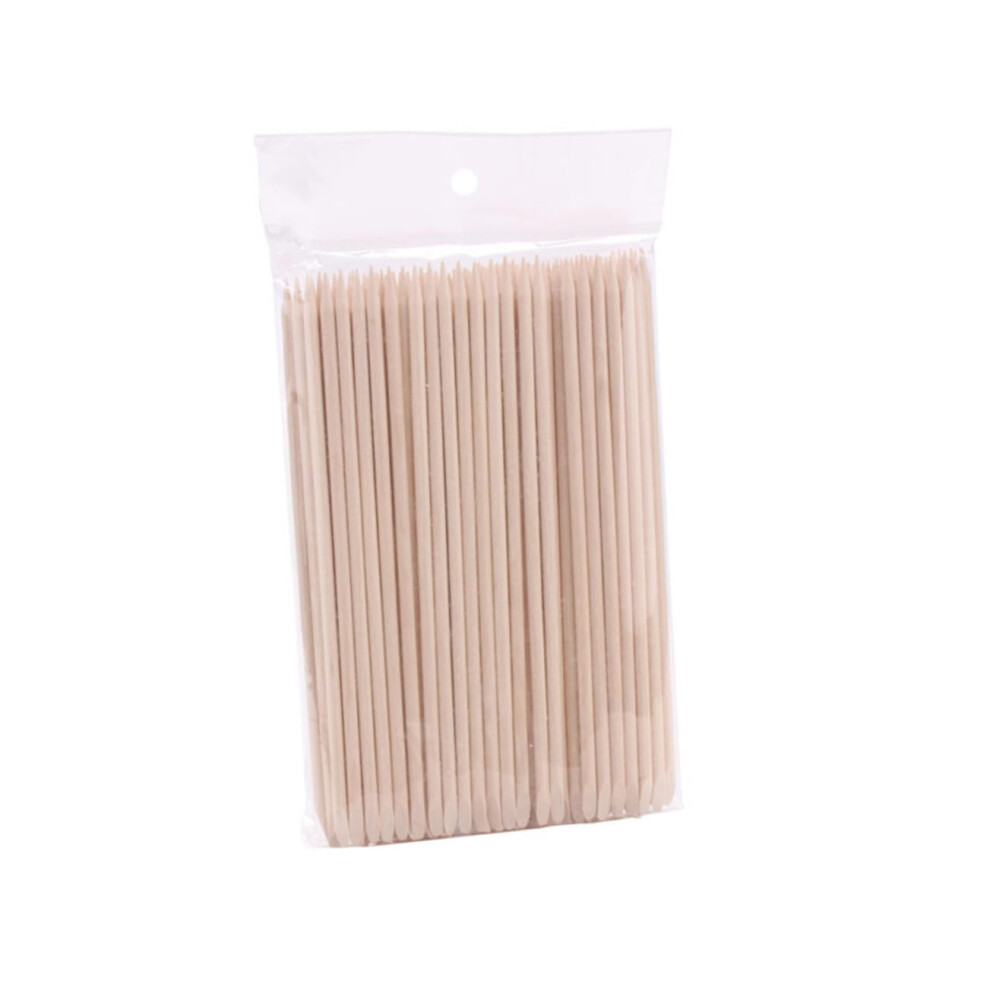 Nail Cleaning Stick and Cuticle Pusher, 15cm Wooden DoubleEnded Manicure Tool for Nail Care